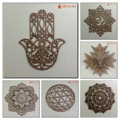 Quadros e Mandalas Simbologias Diversas em MDF Cru