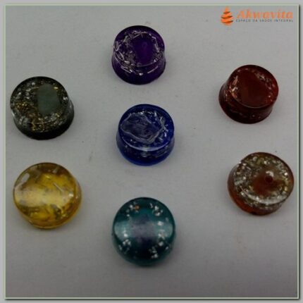 Orgonite Kit 7 Chakras Mini 15mm Limpa e Harmoniza