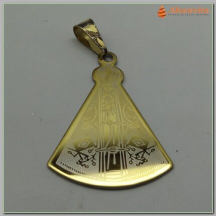Pingente Nossa Senhora Aparecida Dourado 5cm