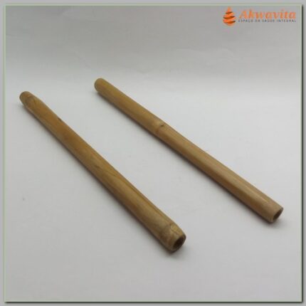 Kit Massageador Facial de Bambu com 2 peças 19x1cm