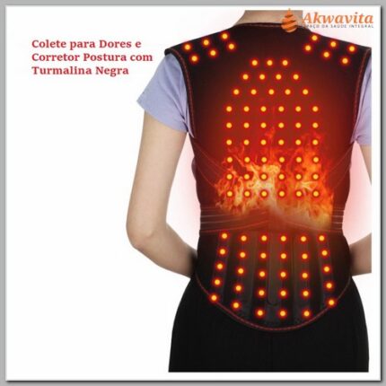 Colete Toraco-Lombar Aquecimento com Turmalina e Magnetos