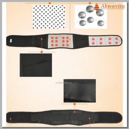 Faixa Apoio Lombar com Aquecimento com Turmalina e Magnetos