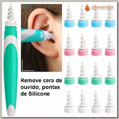 Remoção de Cera de Ouvido Ferramenta Espiral Silicone Macio