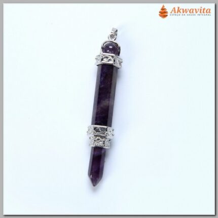 Pêndulo de Ametista Corpo e Ponta Sextavada
