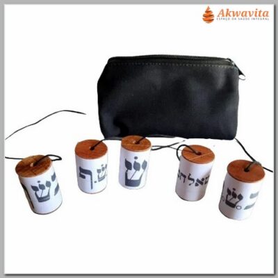 Kit de 5 Pêndulos Cabalísticos Madeira com 24 Camisas